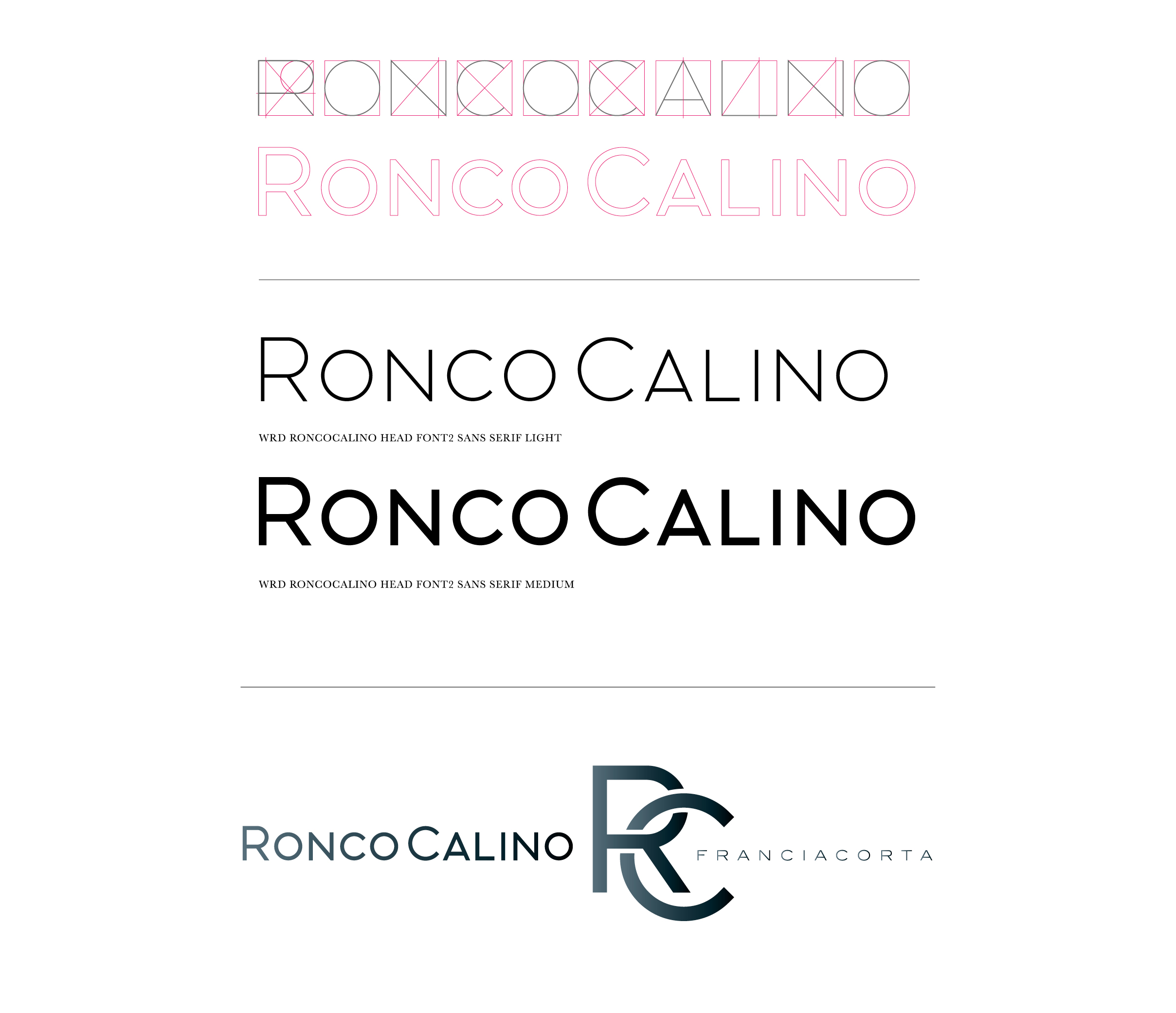 Raineri Ronco Calino wine logo costruzione